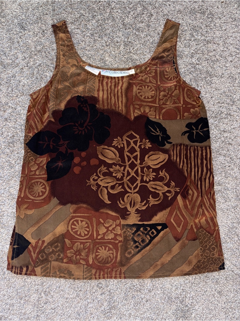 JH Collectibles Brown and Black Patterned Sleeveless Camisole